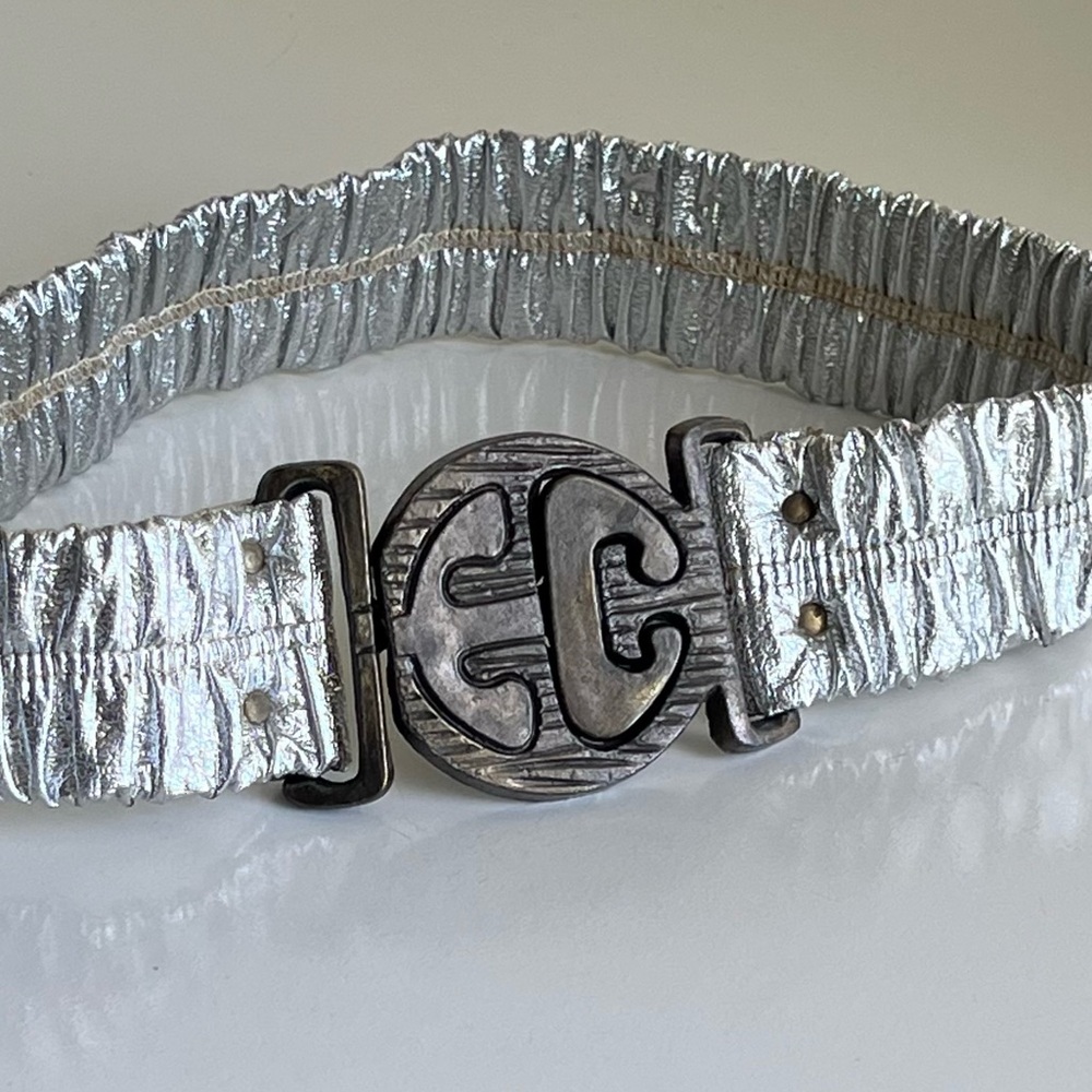 Vintage 1970’s Enrico Coveri Italian Designer Silver Unique Disco Belt Rare